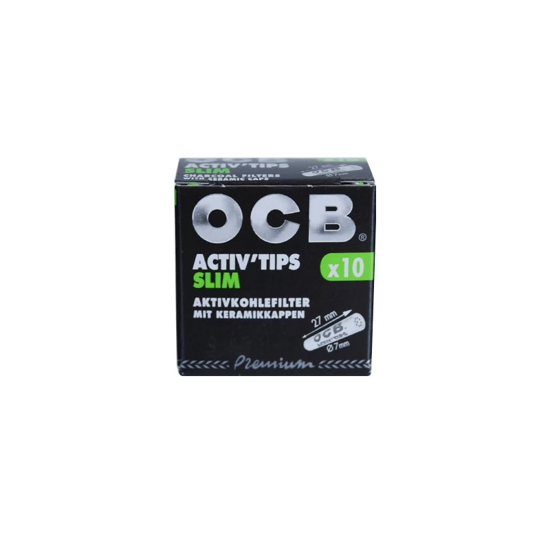 Uhlíkové fitre OCB Activ Slim 7mm 10 kusov