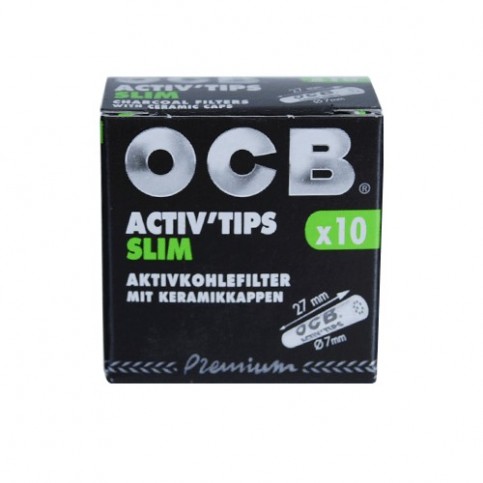 Uhlíkové fitre OCB Activ Slim 7mm 10 kusov