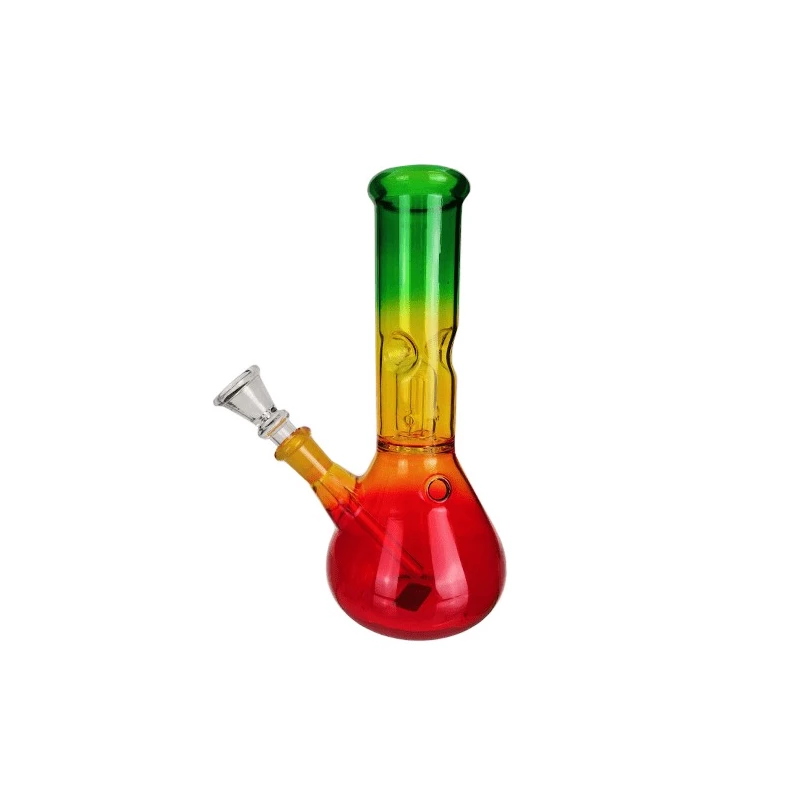 Sklenené bongo ICE Bong MINI Rasta 21 cm - pohľad zboku