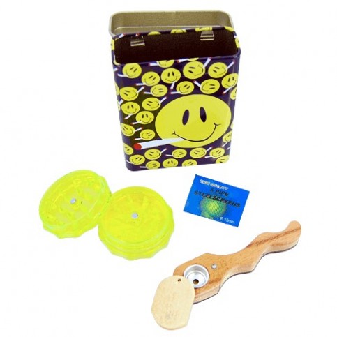 Set Smajlík - Drvička, Mini fajka - Šlukovka Woody a Sitká