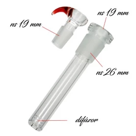 Sklenený Bong Grace Glass Big Beaker Red 54 cm - downpipe a kotol