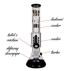 Sklenený Bong Thug Life Black 35 cm