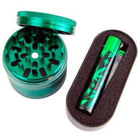 Grinder Set Smoke: Drvička Smoke + Kovový Clipper Leaf