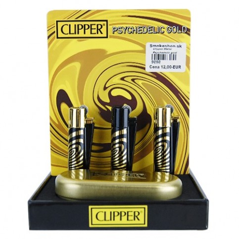 Zapaľovač Clipper Metal Psychedelic gold