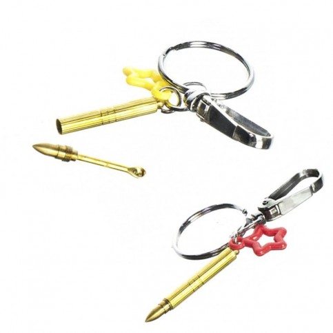 Lyžička snuff Bullet v tvare náboja prívesok