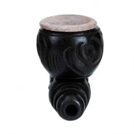 Mini fajka Šlukovka rezba drevo / kameň 10cm 9387