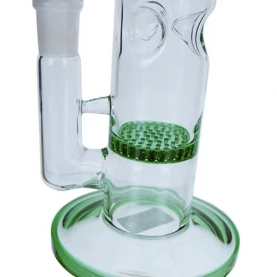 Sklenené Bongo Honeycomb Green 26 cm - detail na honeycomb chladič / cooler a držiaky na ľad