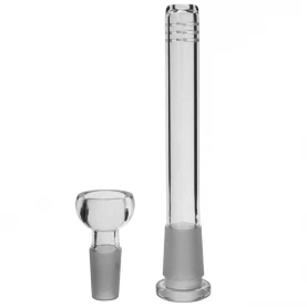 Bong sklo Blaze Glass Mushroom 42 cm - detail: kotol a downpipe s difúznymi zárezmi.