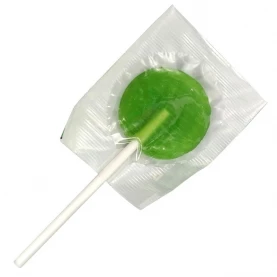 Konopné lízatko Dr Greenlove v priehľadnom obale.