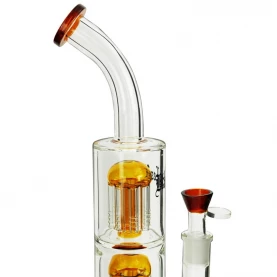 Bong sklo shroom cooler 8arm 39 cm amber - detail: náustok a cooler.