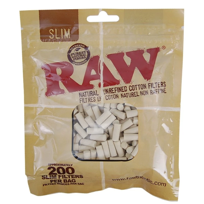 Cigaretové filtre RAW cotton slim 200 kusov