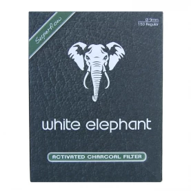 Uhlíkové fajkové filtre 9mm 150 ks White Elephant