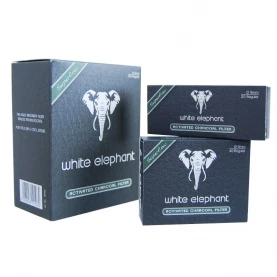 Uhlíkové fajkové filtre 9mm 150 ks White Elephant