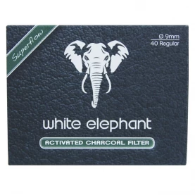 Uhlíkové fajkové filtre 9mm - 40 ks White Elephant