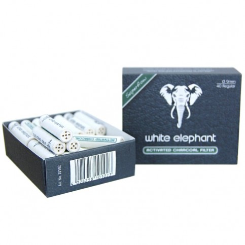 Uhlíkové fajkové filtre 9mm - 40 ks White Elephant