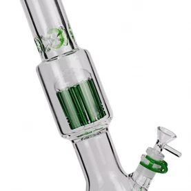 Sklenené bongo Atomic 12-leg s coolerom green - detailný pohľad zboku