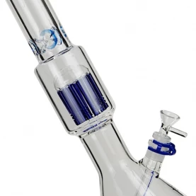 Sklenené bongo Atomic 12-leg s coolerom blue - detailný pohľad zboku