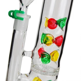 Sklenené bongo Candy s coolerom 30 cm - detailný pohľad zboku