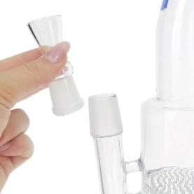 Sklenený Bong Honeycomb Bullet blue 23 cm - koncovka na kotol