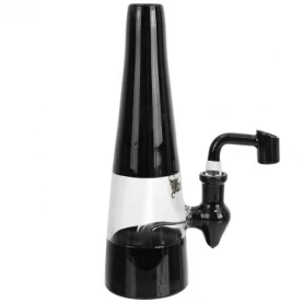 Sklenený bong Trommel High Black Olej a byliny 21,5 cm - pohľad zboku so šlukom na oleje a koncentráty