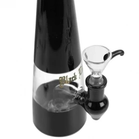 Sklenený bong Trommel High Black Olej a byliny 21,5 cm - detail na šluk na byliny