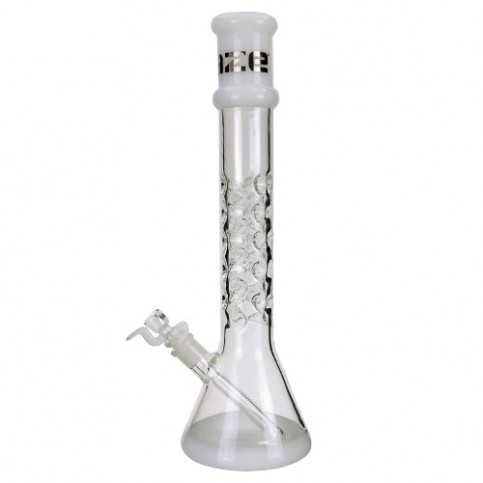 Sklenené bongo Spike 41 cm White - pohľad zboku