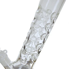 Sklenené bongo Spike 41 cm White - detail na výstupky, ktoré ochladzujú dym