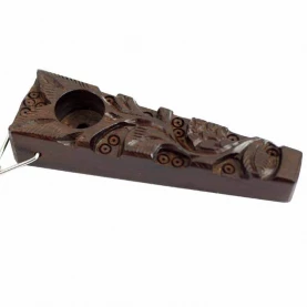 Šlukovka mini fajka Drevo prívesok - pohľad zboku