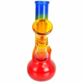 Sklenený bong Mini rasta blue 14,5 cm - pohľad spredu