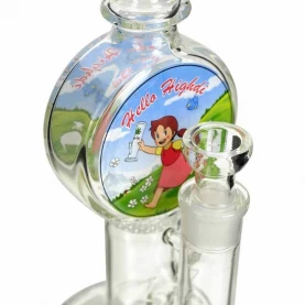Sklenené bongo Hello Highdi 32 cm - detail na kruhovú časť tela bonga a kotol