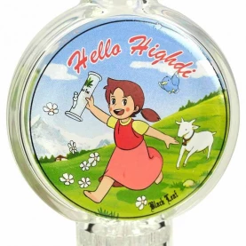 Sklenené bongo Hello Highdi 32 cm - detail na motív Hello Highdi