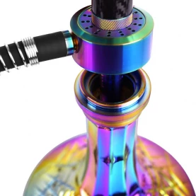 Vodná fajka Kaya INOX Carbon Stallion Rainbow 62 cm - detail základne  - click on spoj