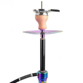 Vodná fajka Kaya INOX Carbon Stallion Rainbow 62 cm - pohľad na vrchnú časť fajky