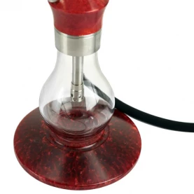 Vodná fajka Kaya Madera Cast - Pluto 58 cm - detail priehľadnej sklenenej vázy fajky s podstavou z epoxidovej živice