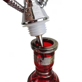 Vodná fajka Amy Deluxe Mini Harfi Red - Silver 50 cm