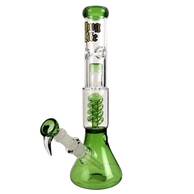 Sklenené bongo Thug Life Natural Green Clear 35 cm