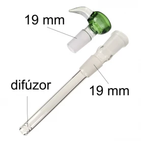 Sklenené bongo Thug Life Natural Green Clear 35 cm