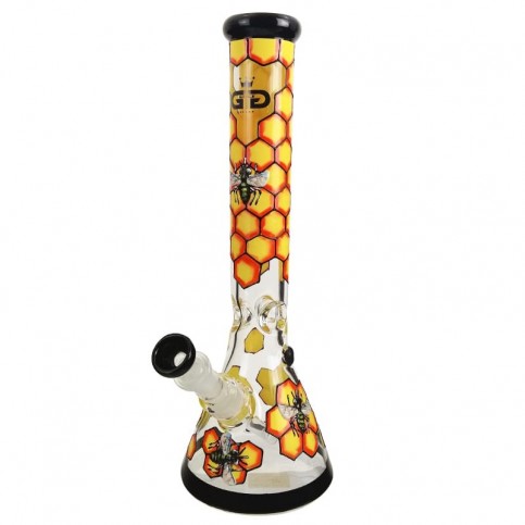 Sklenené bongo Beehive honey Grace glass 38cm