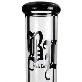 Sklenené bongo Black Leaf Beaker Ice 4cooler black 45 cm - detail na náustok zdobený logom