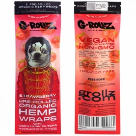Konopné blunty G-Rollz Strawberry - balenie spredu a zozadu