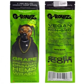 Konopné blunty G-Rollz Grape - balenie spredu a zozadu