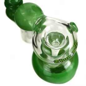 Bong Sklo Bublačka Bubbler Thug Life Green 18cm - detail na kotol zo strany