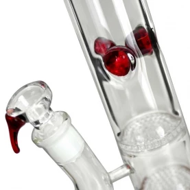 Bong Sklo GG Straight Red 45 cm - detail kotla a ľadovača