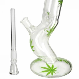 Bong sklo Marihuana Leaf Jhari - 45 cm - detail spodnej časti a downpipe