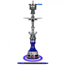 Vodná fajka AMY Deluxe Mini Harfi Blue - Silver 50 cm