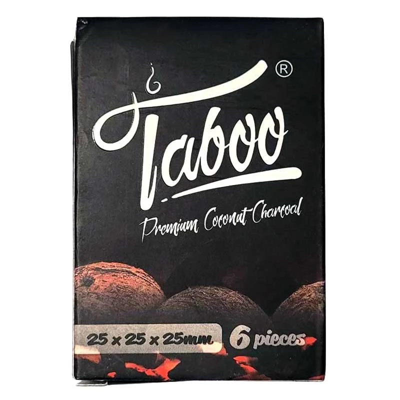 Prírodné uhlie do vodnej fajky Taboo 6 ks