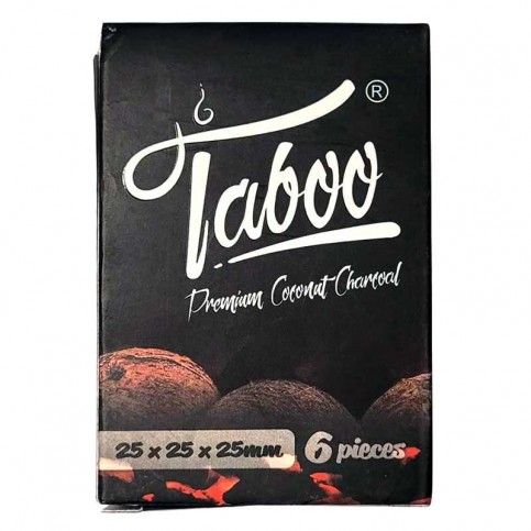 Prírodné uhlie do vodnej fajky Taboo 6 ks