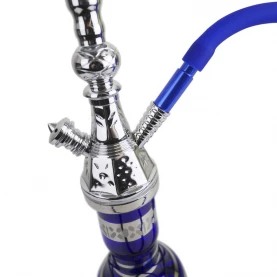 Hadica Vodnej fajky AMY Deluxe Mini Harfi Blue - Silver 50 cm