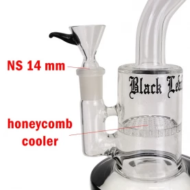 Sklenené Bongo Balck Leaf Honeycomb bubbler black 18 cm - popis komponentov