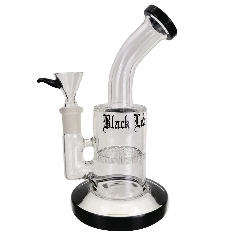 Sklenené Bongo Balck Leaf Honeycomb bubbler black 18 cm - pohľad zboku